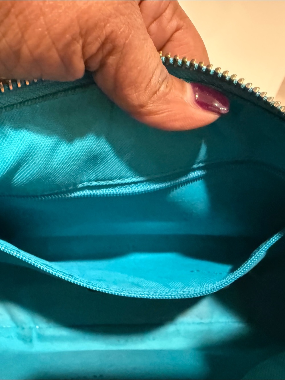 Coach Turquoise Croc Embossed Leather Shoulder Bag - Picture 6 of 7